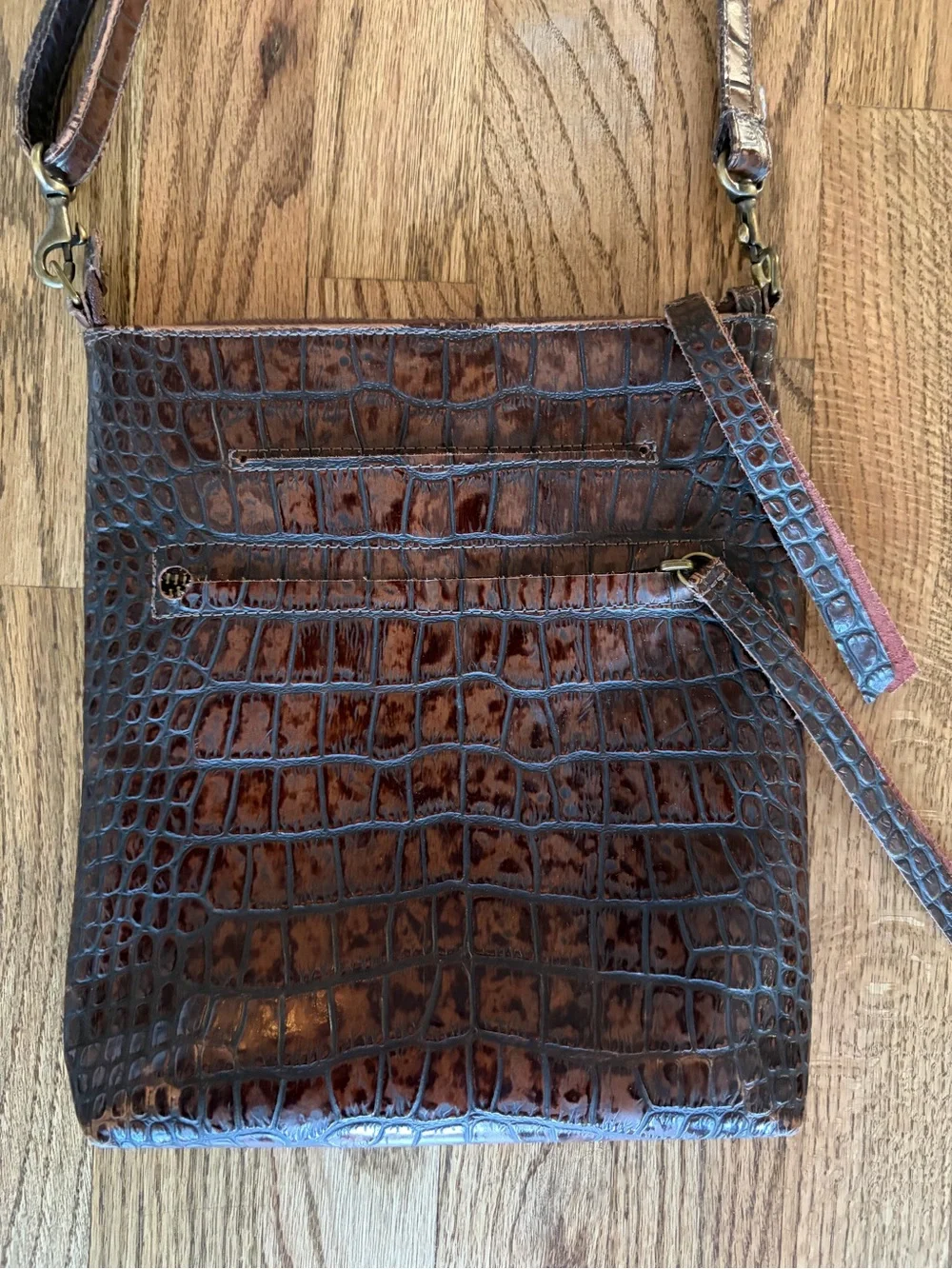 Carla Mancini Brown Croc-Embossed Crossbody Bag - Women
